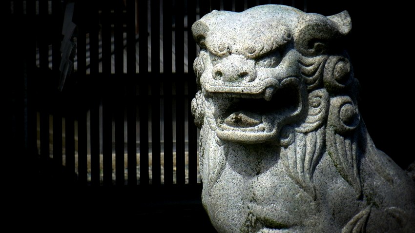 苗村神社の狛犬